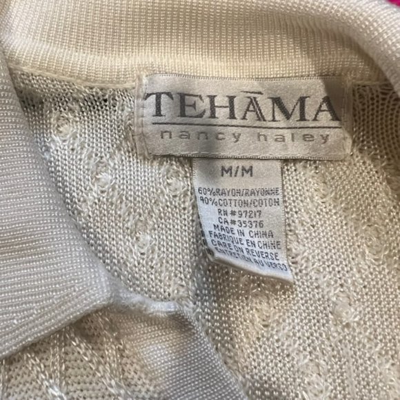 Tehama Vintage White & Black Sleeveless Sweater Size Medium - Picture 9 of 9